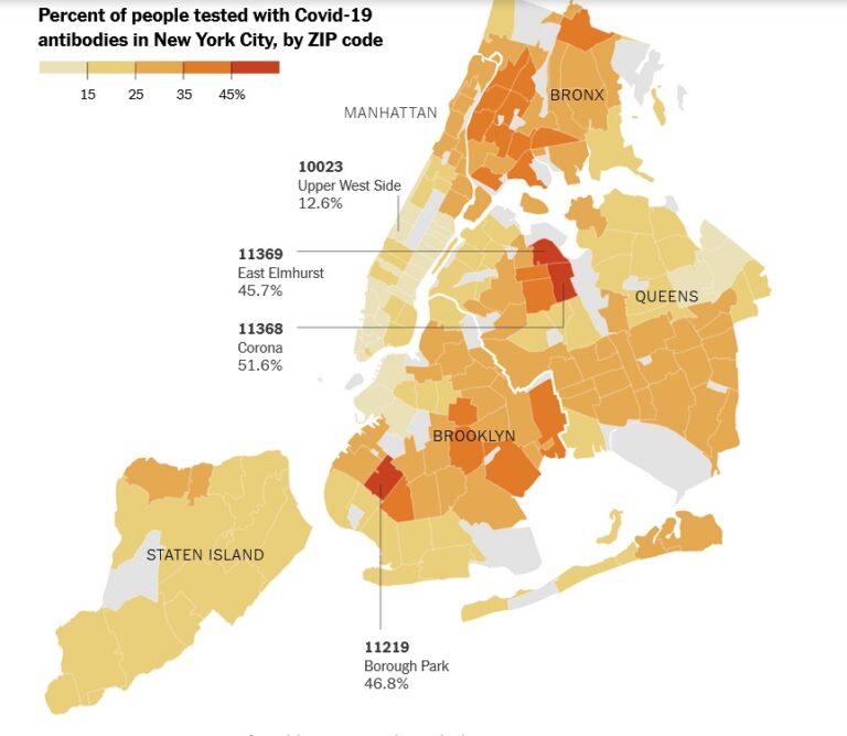 New Data on Antibody Tests Show Areas of New York City Hardest Hit ...